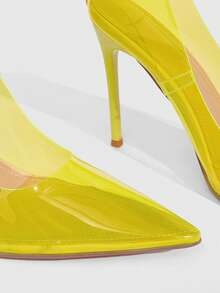 CUCCOO SZL 女士尖头百搭时尚高跟鞋，适合日常通勤 - 黃色 - 查看 6