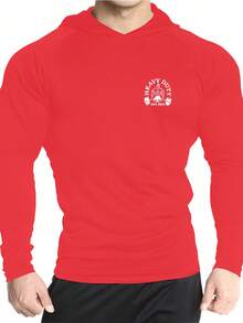 Manfinity Sport PWRUP Men's Casual Sweatshirt With Graphic Print On Back, Long Sleeve - Red - View 2