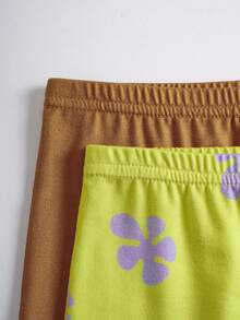 SpongeBob SquarePants | SHEIN Young Girl Cartoon Pattern Camisole Top And Boyshorts Panties Lingerie Set - Multicolor - View 9