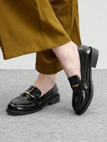 CUCCOO BIZCHIC Women's Fashionable Versatile Casual Loafers Shoes For Christmas - Black - View 5