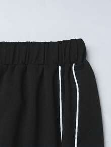 Sweetra Plus Size Women Dark Style 2 In 1 Top & Pants Set - Multicolor - View 4