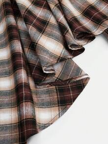 Sweetra Plus Size Fashionable Commuter Plaid Patchwork Asymmetric Hem Skirt - Multicolor - View 5