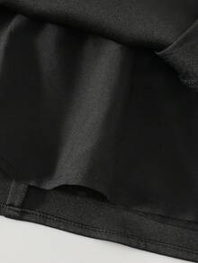 Ontre Jupe plissée décontractée pour préadolescentes avec nœud amovible de couleur unie