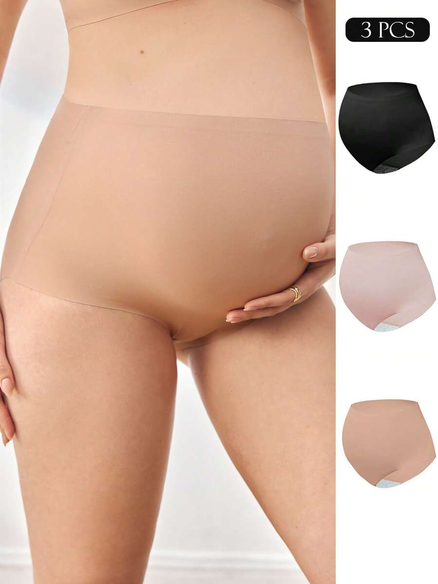 BloomMama 3pcs/Pack Maternity Seamless High Waist Comfortable Everyday Underwear - Multicolor - View 1
