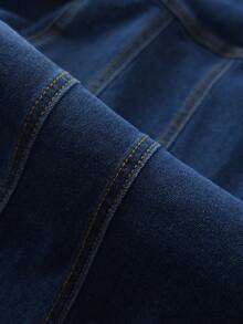 GlowEve 女士休闲水洗牛仔夹克，带腰部收紧设计 - 藍色 - 查看 5