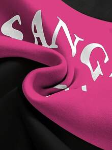 Manfinity Campus Court Aesthetic Post--Men's Turndown Collar Zipper Half Placket Letter Print Casual Versatile Commuting Long Sleeve Sweatshirt - Pink - View 3