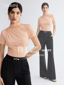 BizChic 收腰 T-shirt，度假風，慵懶風，街頭風，奢華極簡，通勤，約會，休閒，運動，鄉村風，日常，度假，萬聖節，開學季，派對，生日，百搭，夏季，秋季，婚禮賓客，特殊場合，辦公室，外出，海灘，聚會，社交，節日，購物，下午茶，旅行 - 粉色 - 查看 13