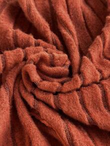 Comfortcana 大碼木耳邊手帕下擺短款T恤 - 鏽棕色 - 查看 5