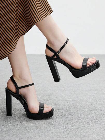 CUCCOO BIZCHIC 女士时尚优雅防水厚底高跟凉鞋