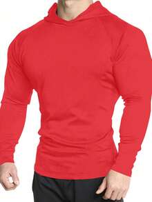 Manfinity Sport PWRUP Men's Casual Sweatshirt With Graphic Print On Back, Long Sleeve - Red - View 4