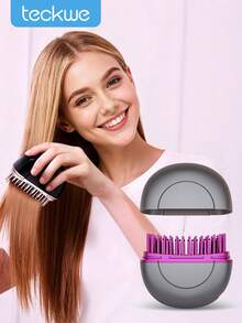 Teckwe 迷你便携式无线直发梳，无线负离子直发刷，长续航热梳直发器，轻巧迷你，旅行必备 - 彩色 - 查看 1