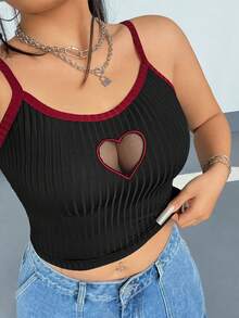 Comfortcana 2件套加大码镂空网纱刺绣吊带背心和吊带衫，情人节系列，2024春夏款 - 彩色 - 查看 12