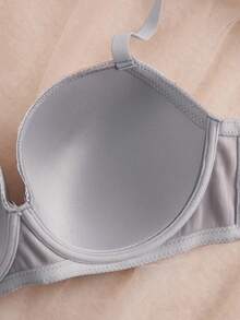 DesireSculpt 3pcs/Set Women's Plus Size Solid Color Lace Trim Underwire Bras - Multicolor - View 6