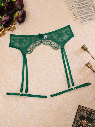 PinupPomp Women's Floral Lace Bow Decor Sexy Lingerie Accessories