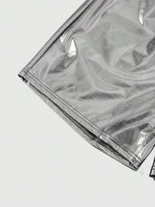 ROMWE MEN 男士简约银色休闲短裤 - 銀色 - 查看 4