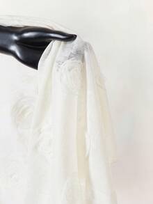 Amplova 女士花卉纹理短款裹身罩衫，超低腰，性感前卫的纹理设计 - 彩色 - 查看 17