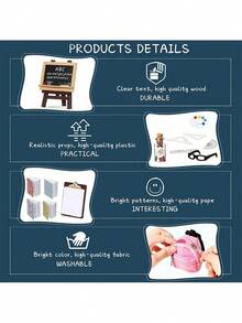 14pcs/Set Realistic Miniature Backpack Combo Set, 1:12 Scale Mini School Supplies Micro Model, Creative Tiny Stationery, Includes Mini Backpack, Glasses, Mini Chalkboard Books, Notepad Clip, Pencil Best Gifts Birthday Graduation - Multicolor - View 6