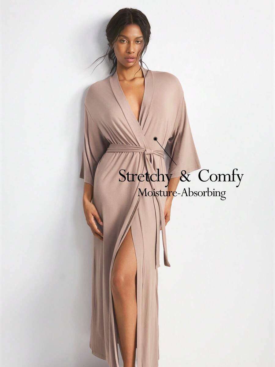 Ocili 女士休闲睡袍 - 卡其色 - 查看 1