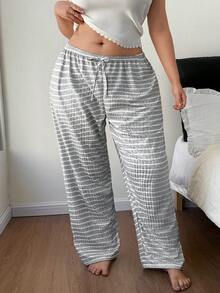 Dream Adore Plus Size Women Ribbed Ribbed Casual Lounge Pants - Grey - View 4