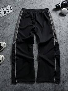 Gym Rark 男士星形印花撞色滚边抽绳腰宽松阔腿运动裤 - 黑色 - 查看 2