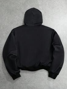 ROMWE MEN Áo nỉ trùm đầu hình thánh giá Gothic dành cho nam, Thu/Đông, Áo dài tay - màu đen - Xem 2