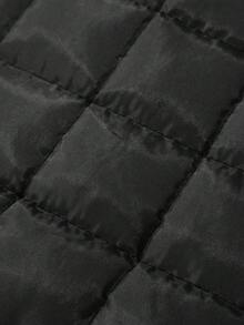 PAVTROS Manfinity Streetrush 男士街头风摩托车风格字母印花撞色滚边拉链立领保暖羽绒服，秋冬季，男士街头风穿搭，男友礼物，圣诞礼物 - 藏蓝色 - 查看 7