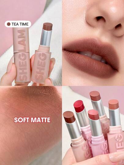 SHEGLAM Lip Veil 가벼운 쿠션 립스틱-Tea Time 브랜드 뷰티 메이크업 화장품 여성과 소녀를 위한 완벽한 겨울 봄 이상적인 Y2K 화려한 패션 생일 기프트 파티 준비 완료 최고 색상