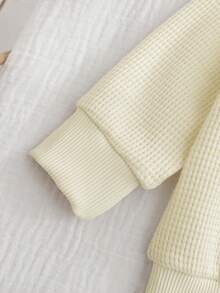 Cozy Pixies 新生儿可爱套装，字母刺绣“DADDY'S MINI”，休闲日常穿着，秋冬款 - 棕色 - 查看 6