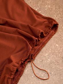 Activina Áo nỉ dài tay hở vai thể thao thường ngày cho nữ - màu nâu - Xem 8