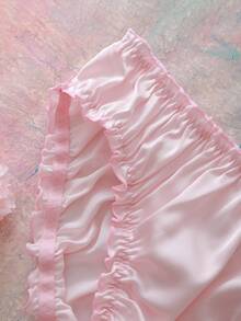 FloralLove Plus Size Women's Heart Print Ruffle Trim Fashion Panties - Pink - View 7