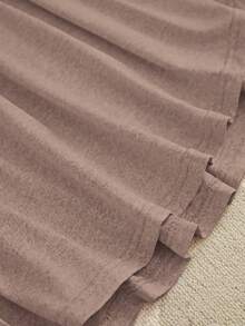 Sleeveless Solid Color Round Neck Summer House Dress, Moo Moo - Coffee Brown - View 5