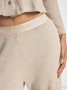 Ocili Women Waffle Knit Soft Comfy Leisure Lounge Pants, Autumn/Winter Chicautumn Sleepwear Bottom