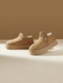 CUCCOO EASI 女士休闲百搭厚底雪地靴，冬季 - 卡其色 - 查看 5