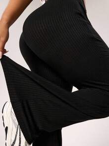 Velisys Pantaloni evazați cu nervuri pentru femei, pantaloni sport casual slim fit, pentru purtare zilnică - Multicolor - Vizualizare 4