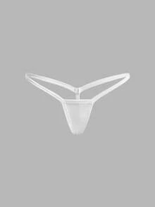 Ocili Women's Solid Color Minimalist Sexy Daily Wear Thong Panties - White - View 1