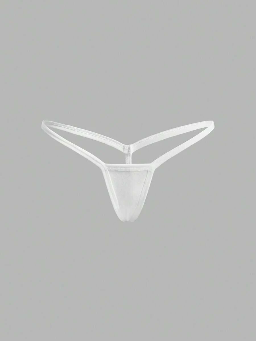Ocili Women's Solid Color Minimalist Sexy Daily Wear Thong Panties - White - View 1
