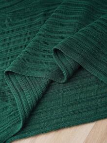 SHEIN Elenzya Áo len chui đầu dáng rộng vai chéo thanh lịch tinh tế cỡ lớn - màu xanh lá - Xem 8