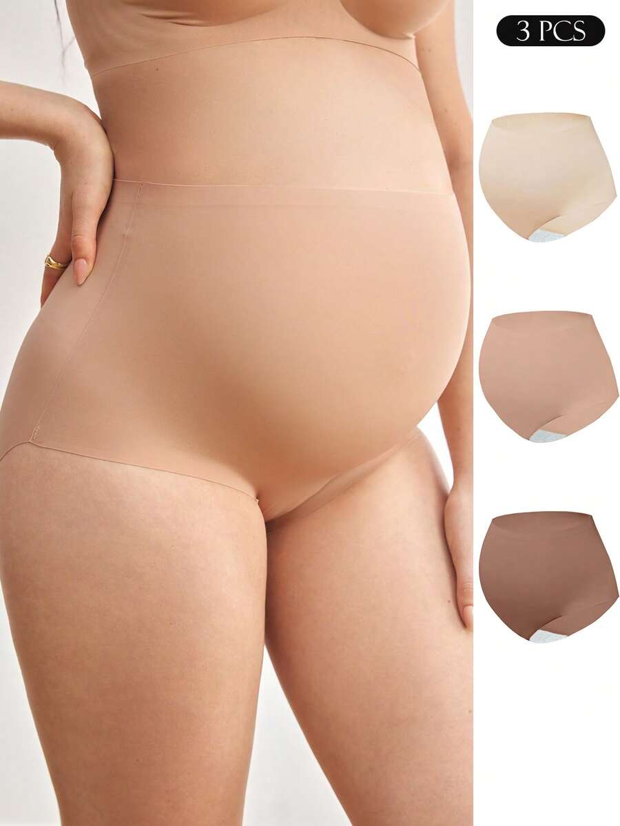 BloomMama 3pcs/Pack Maternity Seamless High Waist Comfortable Everyday Underwear - Multicolor - View 1