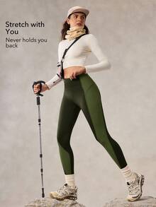 OutZeal Damskie legginsy sportowe do ćwiczeń na siłownię, odprowadzające wilgoć, modelujące brzuch, z wysokim stanem i kolorowym wzorem, z kieszenią - Wielokolorowe - Zobacz 4