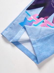 SHEIN ChillGRL 2pcs/Set Tween Girls Casual Basic Round Neck Tank Top Paired With Graphic Print Suspender Pants, Suitable For Daily, Commute, Leisure, Vacation, Hangout With Friends - Mauve Purple - View 7