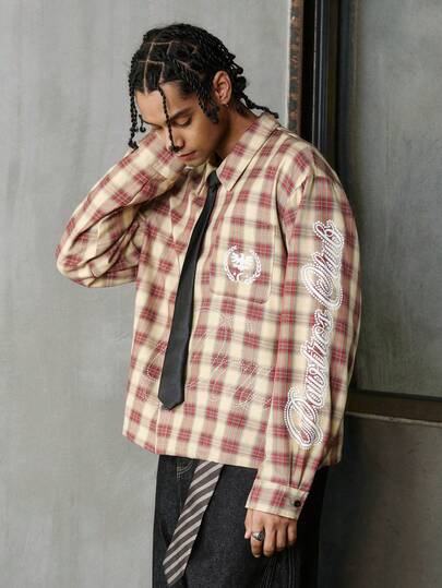 PAVTROS 1pc Men's Long Sleeve Button-Down Shirt, Classic Brown, Beige And White Plaid Pattern, Main Color In Dark Brown. Trending, Casual Wear, Young Street Style, Commute, Back To School, Vacation. Gift For Husband Or Boyfriend, Unisex Couple Matching. Men S Western Button Up Men S Button Up Long Sleeve Streetwear Button Up Button Up Shirt Men Graphic Men S Plaid Button Down,Streetwear