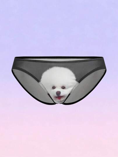 FeverCity Men's Puppy Print Elastic Waist Sexy Briefs