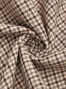 Sweetra Plus Size Khaki Elegant Plaid A-Line Skirt - Khaki - View 6