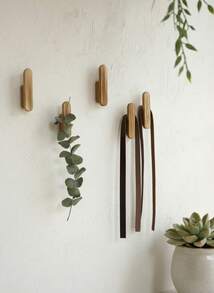 Cirelle 手工制作的乡村风格木质墙壁挂钩，用于悬挂外套和帽子，是理想的入口、卧室和浴室储物整理礼物，适合生日毕业典礼、拉玛舒适卧室、舒适家居、民宿装饰、宿舍必需品、返校使用 - 鏽棕色 - 查看 7