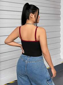 Comfortcana 2件套加大码镂空网纱刺绣吊带背心和吊带衫，情人节系列，2024春夏款 - 彩色 - 查看 9