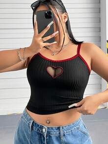 Comfortcana 2件套加大码镂空网纱刺绣吊带背心和吊带衫，情人节系列，2024春夏款 - 彩色 - 查看 10