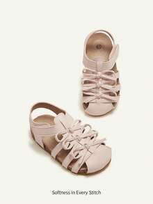 Cozy Pixies 1 Par de Sandálias Rasteiras Confortáveis com Laço Rosa Elegante Estilo Princesa para Meninas, Versáteis para o Verão - Rosa - Ver 5