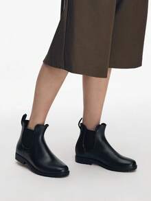 CUCCOO BIZCHIC Botas de lluvia de tobillo con slip-on para mujer - Negro - Ver 9