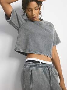 Ocili 女士休闲水洗复古波西米亚宽松秋冬纯棉套头中袖睡衣上衣，时尚秋季家居服 - 黑色 - 查看 7