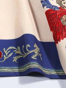 ROMWE MEN Street Life 男士短袖骑士印花单排扣休闲衬衫 - 彩色 - 查看 4